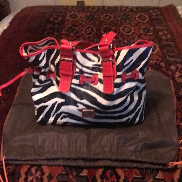 Dooney & Bourke Red and Zebra design handbag - Picture 1 of 5